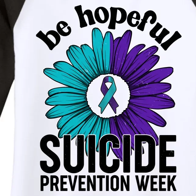 Be Hopeful Suicide Prevention Week Women's Tri-Blend 3/4-Sleeve Raglan Shirt