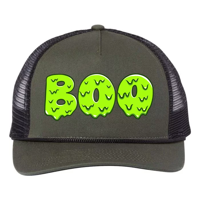 Boo Halloween Slime Retro Rope Trucker Hat Cap