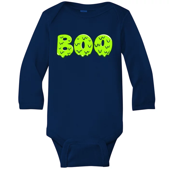 Boo Halloween Slime Baby Long Sleeve Bodysuit