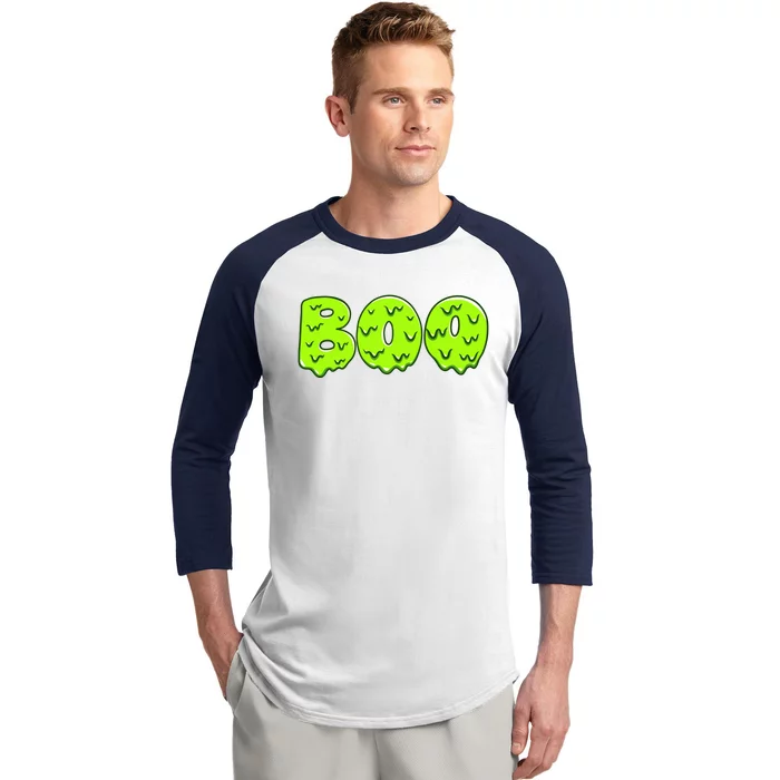 Boo Halloween Slime Baseball Sleeve Shirt