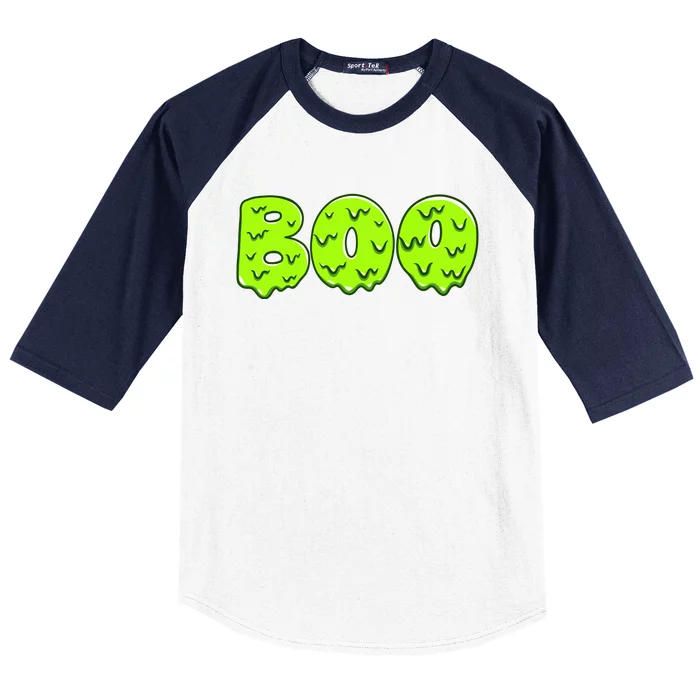 Boo Halloween Slime Baseball Sleeve Shirt