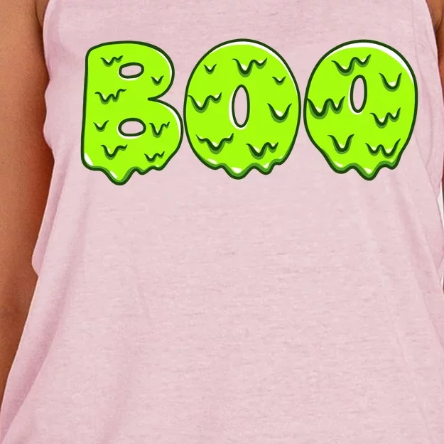 Boo Halloween Slime Women's Knotted Racerback Tank