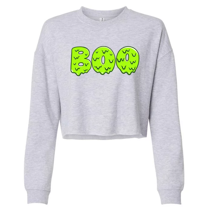 Boo Halloween Slime Cropped Pullover Crew