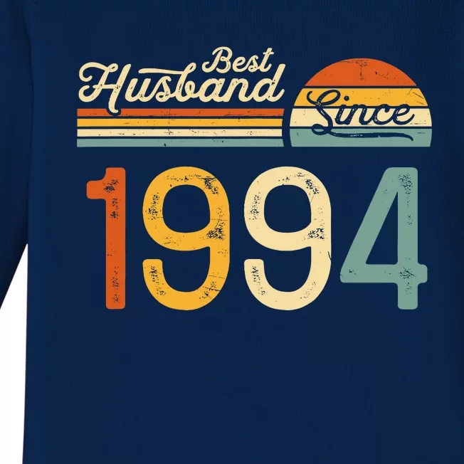 Best Husband Since 1994 Retro 30th Wedding Anniversary Baby Long Sleeve Bodysuit