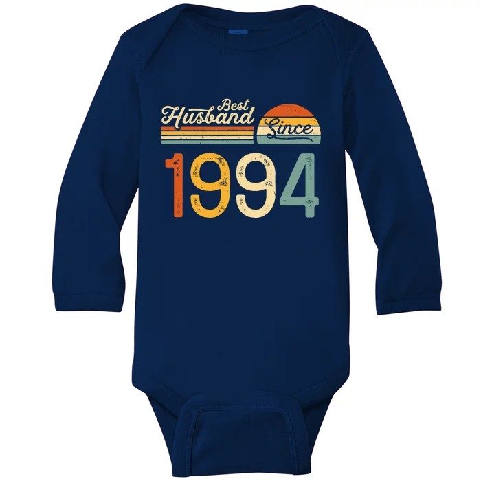 Best Husband Since 1994 Retro 30th Wedding Anniversary Baby Long Sleeve Bodysuit