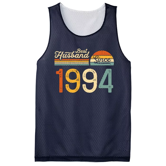 Best Husband Since 1994 Retro 30th Wedding Anniversary Mesh Reversible Basketball Jersey Tank