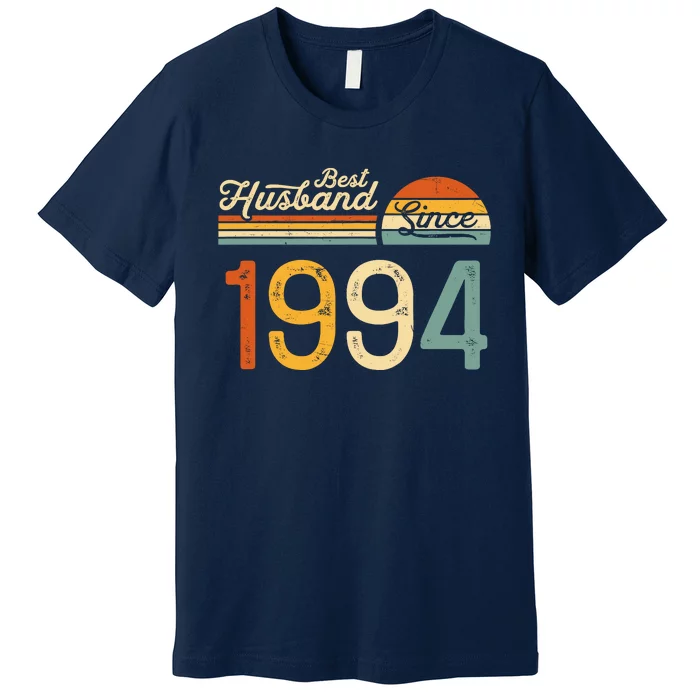 Best Husband Since 1994 Retro 30th Wedding Anniversary Premium T-Shirt