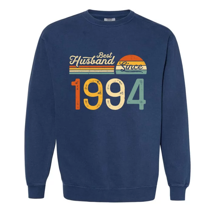 Best Husband Since 1994 Retro 30th Wedding Anniversary Garment-Dyed Sweatshirt