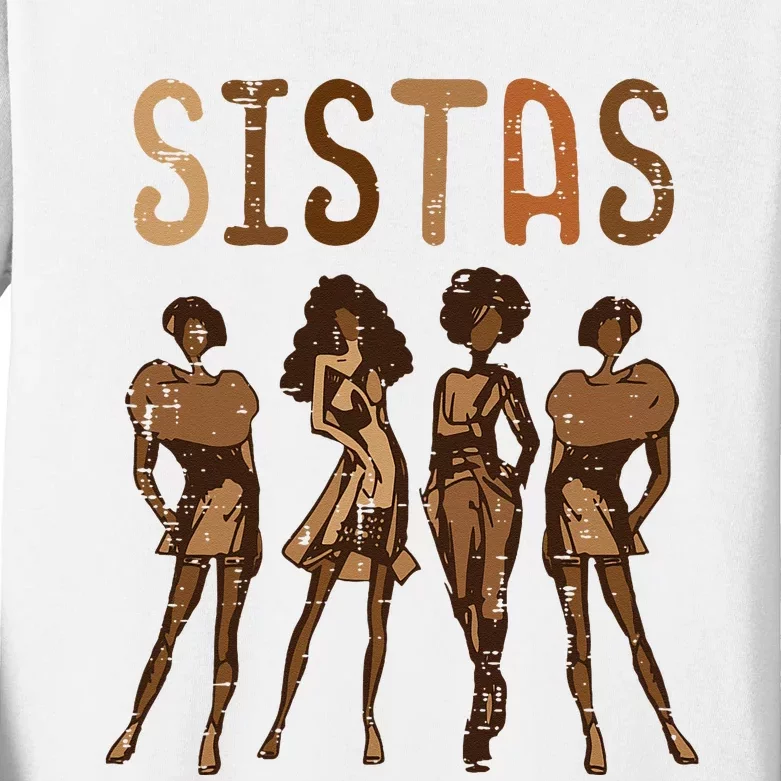 Black History Sistas Melanin Pride African American Kids Long Sleeve Shirt