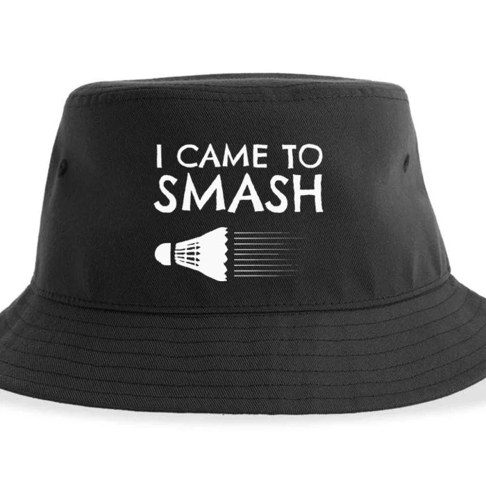 Badminton Humor Smash Shuttlecock Birdie Sport Sustainable Bucket Hat