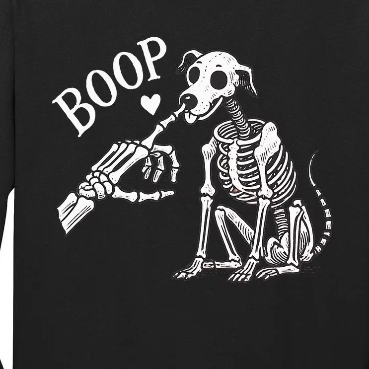 Boop Hand Skeleton And Dog Tall Long Sleeve T-Shirt