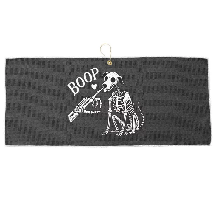 Boop Hand Skeleton And Dog Large Microfiber Waffle Golf Towel