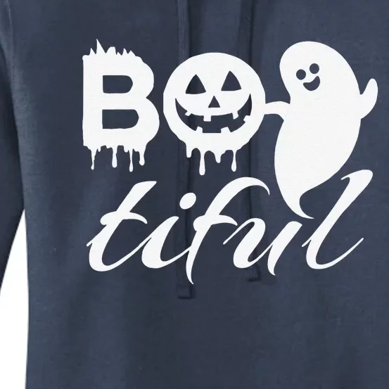 Bootiful Halloween Scary Creepy Spooky Pumpkin Women's Pullover Hoodie