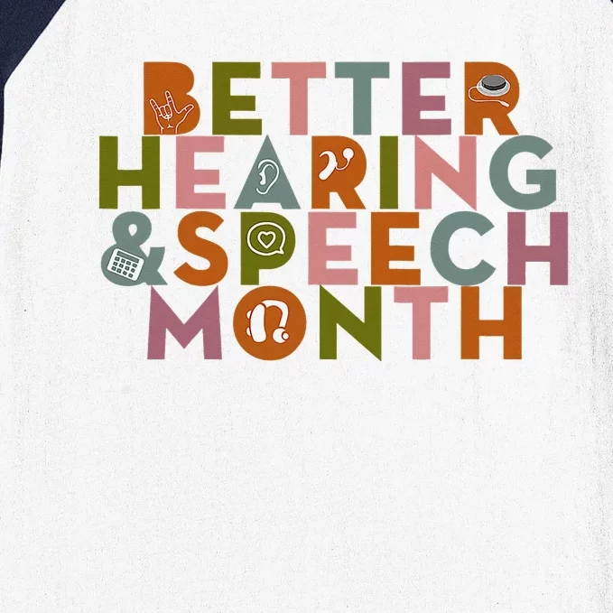 Better Hearing & Speech Month Proud Speech Pathologist SLP Baseball Sleeve Shirt