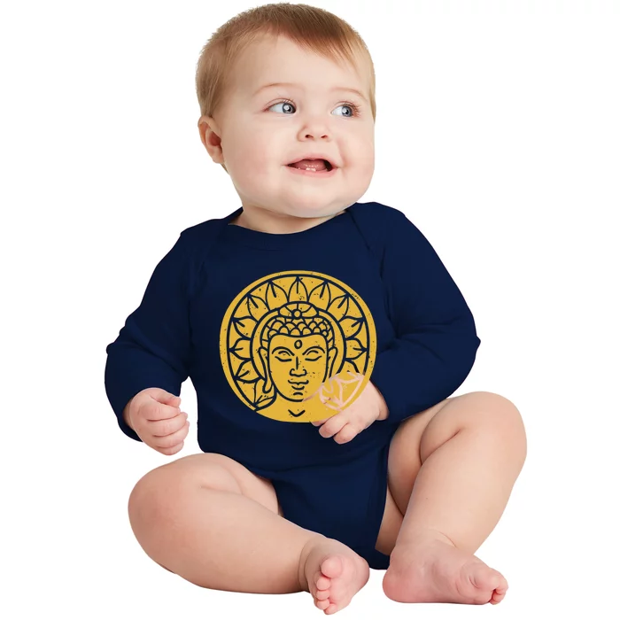 Buddha Head Spiritual Chi Gift Baby Long Sleeve Bodysuit