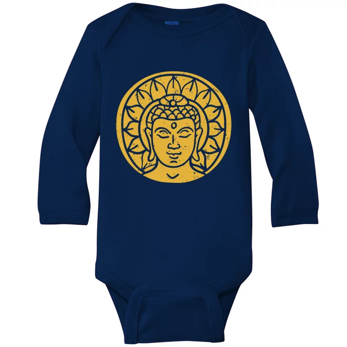 Buddha Head Spiritual Chi Gift Baby Long Sleeve Bodysuit