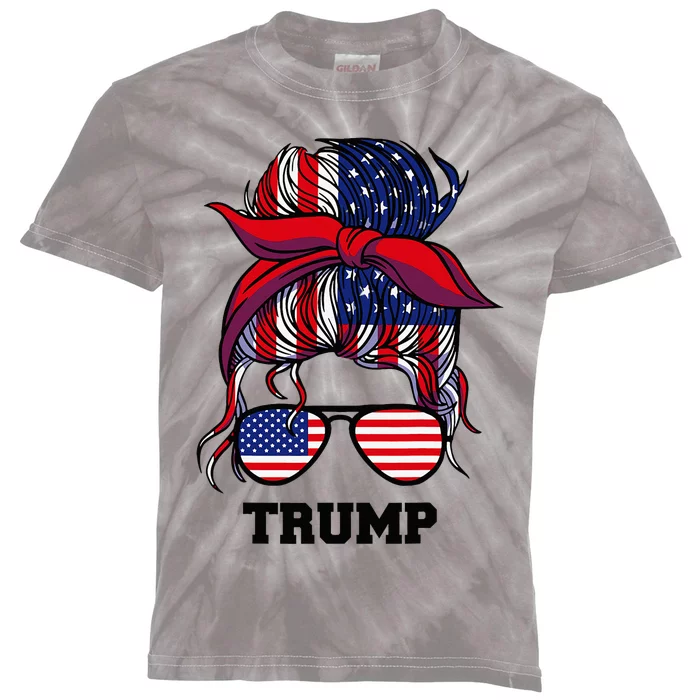 Bandana Headscarf Sunglasses Girl Trump Kids Tie-Dye T-Shirt