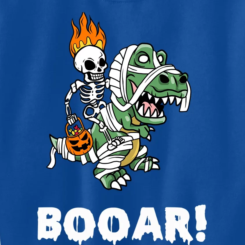 Booar Halloween Skeleton Dino TRex Halloween Dinosaur Gift Kids Sweatshirt