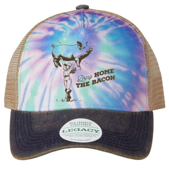 Bring Home The Bacon Country Western Cowgirl Legacy Tie Dye Trucker Hat