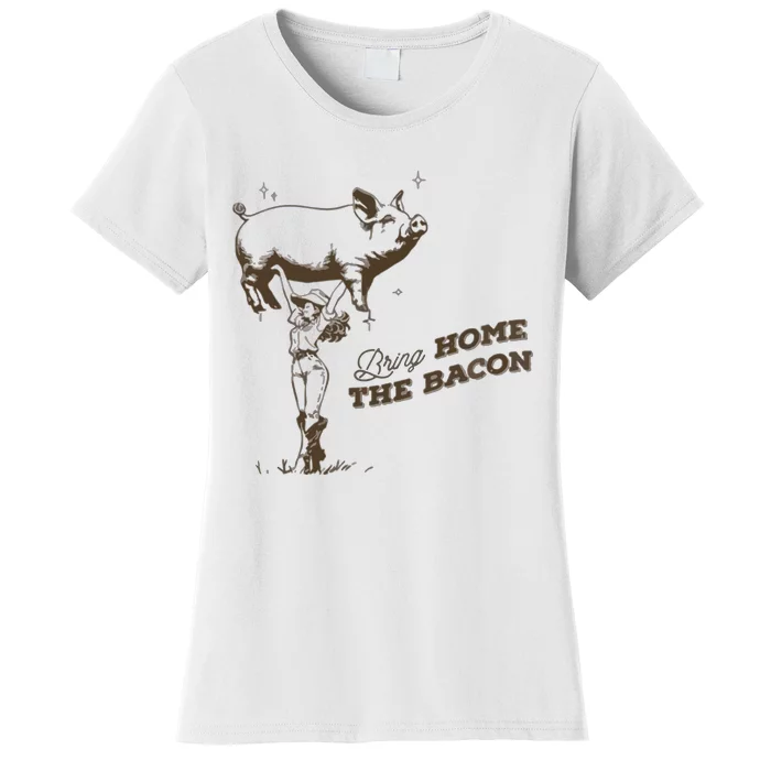 Bring Home The Bacon Country Western Cowgirl Women's T-Shirt