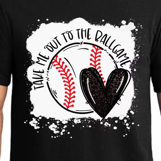 Ball Heart Take Me Out To Ball Game Ball Season .Png Pajama Set