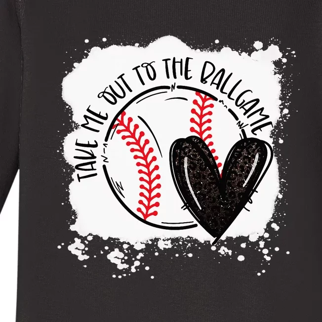 Ball Heart Take Me Out To Ball Game Ball Season .Png Baby Long Sleeve Bodysuit