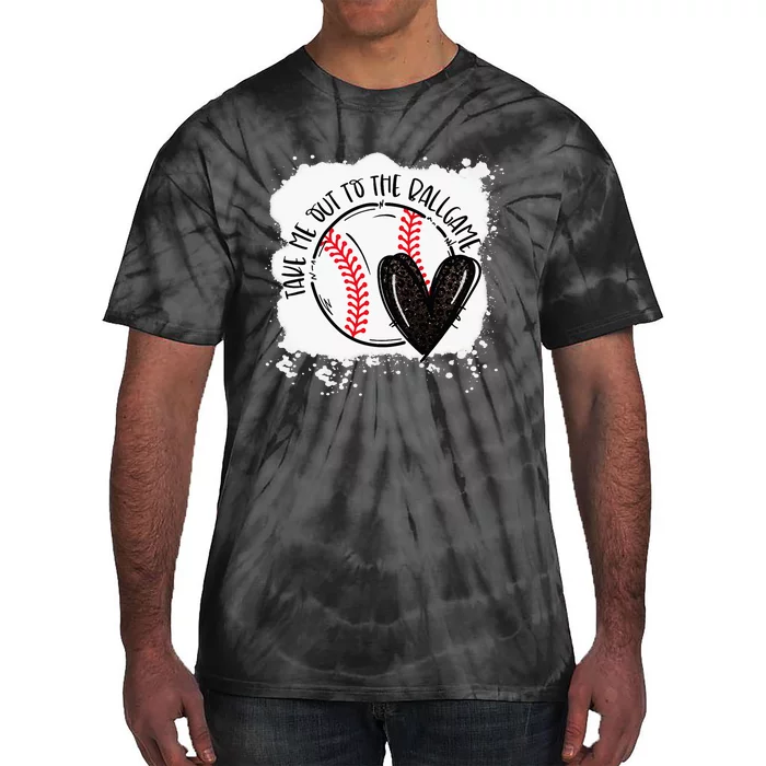 Ball Heart Take Me Out To Ball Game Ball Season .Png Tie-Dye T-Shirt