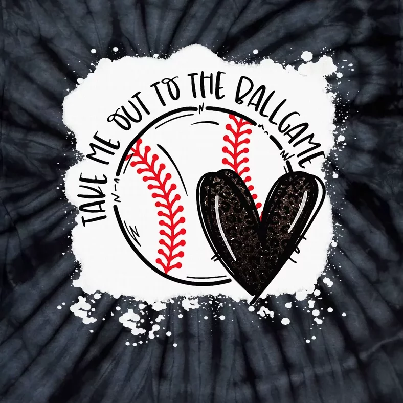 Ball Heart Take Me Out To Ball Game Ball Season .Png Tie-Dye T-Shirt