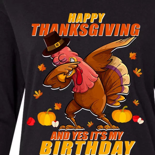 Birthday Happy Thanksgiving Dabbing Turkey Dab Gift Womens Cotton Relaxed Long Sleeve T-Shirt