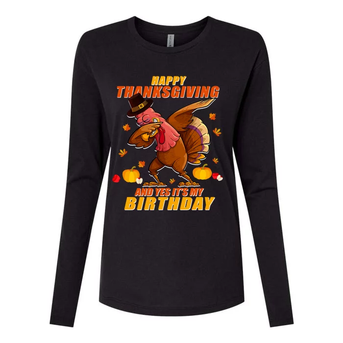 Birthday Happy Thanksgiving Dabbing Turkey Dab Gift Womens Cotton Relaxed Long Sleeve T-Shirt