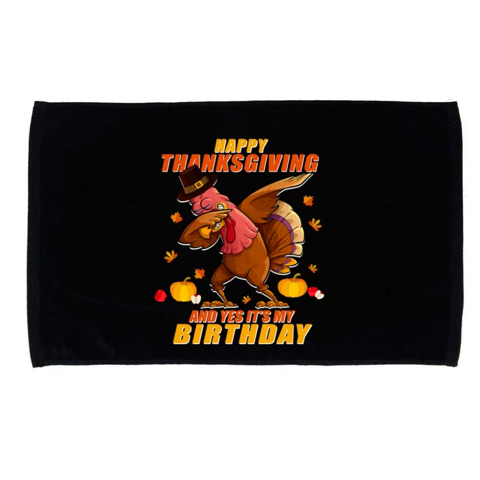 Birthday Happy Thanksgiving Dabbing Turkey Dab Gift Microfiber Hand Towel