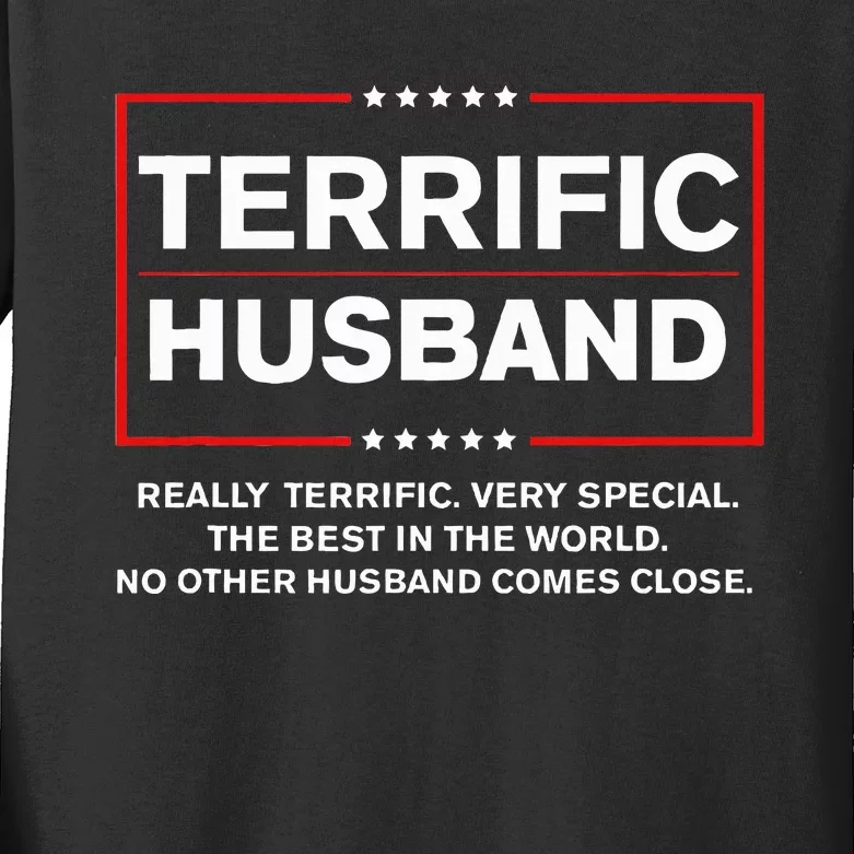 Best Husband Trump 2024 Terrific Husband Funny Trump Kids Long Sleeve Shirt