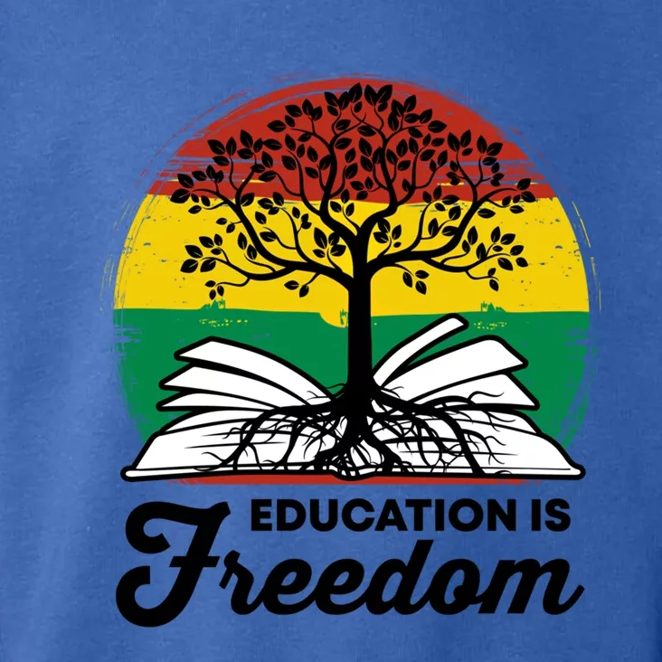 Black History Teacher Education Is Freedom Bhm African Pride Funny Gift Toddler Hoodie