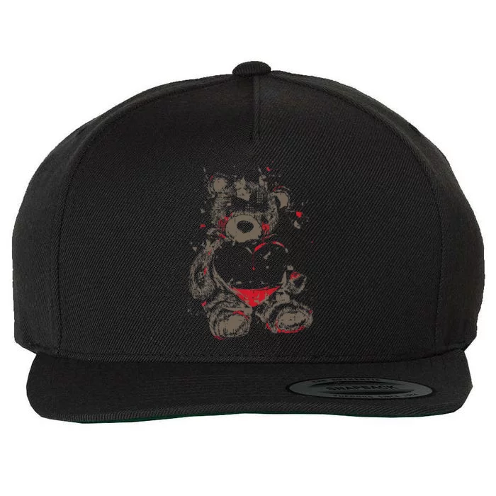 Broken Hearted Teddy Bear Costume Cool Easy Halloween Gift Wool Snapback Cap