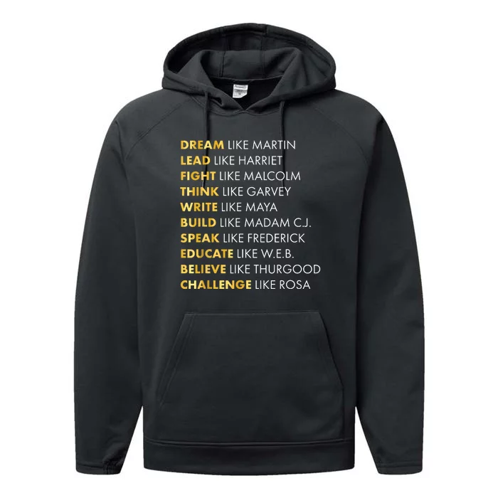 Black History T Dream Like Martin T Performance Fleece Hoodie