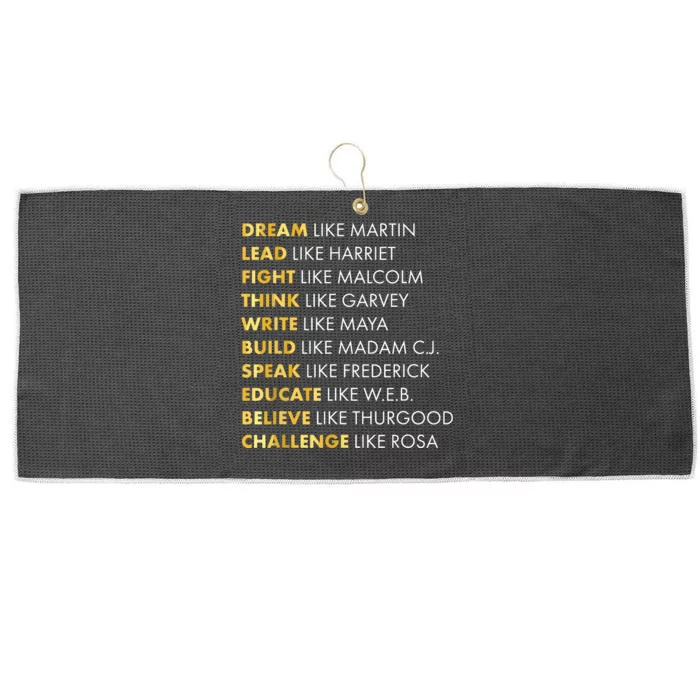 Black History T Dream Like Martin T Large Microfiber Waffle Golf Towel