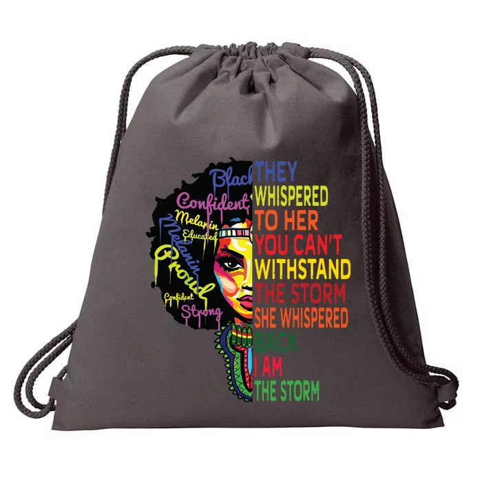 Black History T For Women I Am The Storm Juneteenth Drawstring Bag