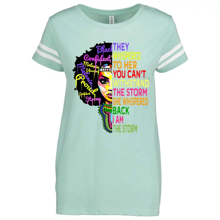 Black History T Shirts For Women I Am The Storm Juneteenth Enza Ladies Jersey Football T-Shirt