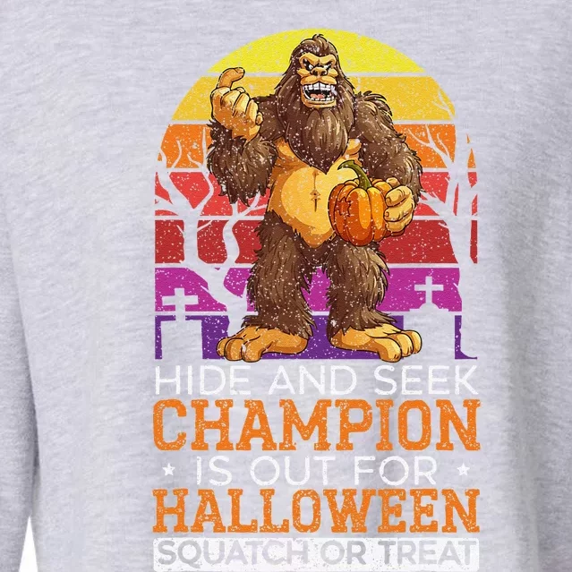 Bigfoot Halloween Trick Or Treat Hide And Seek Champion Gift Cropped Pullover Crew