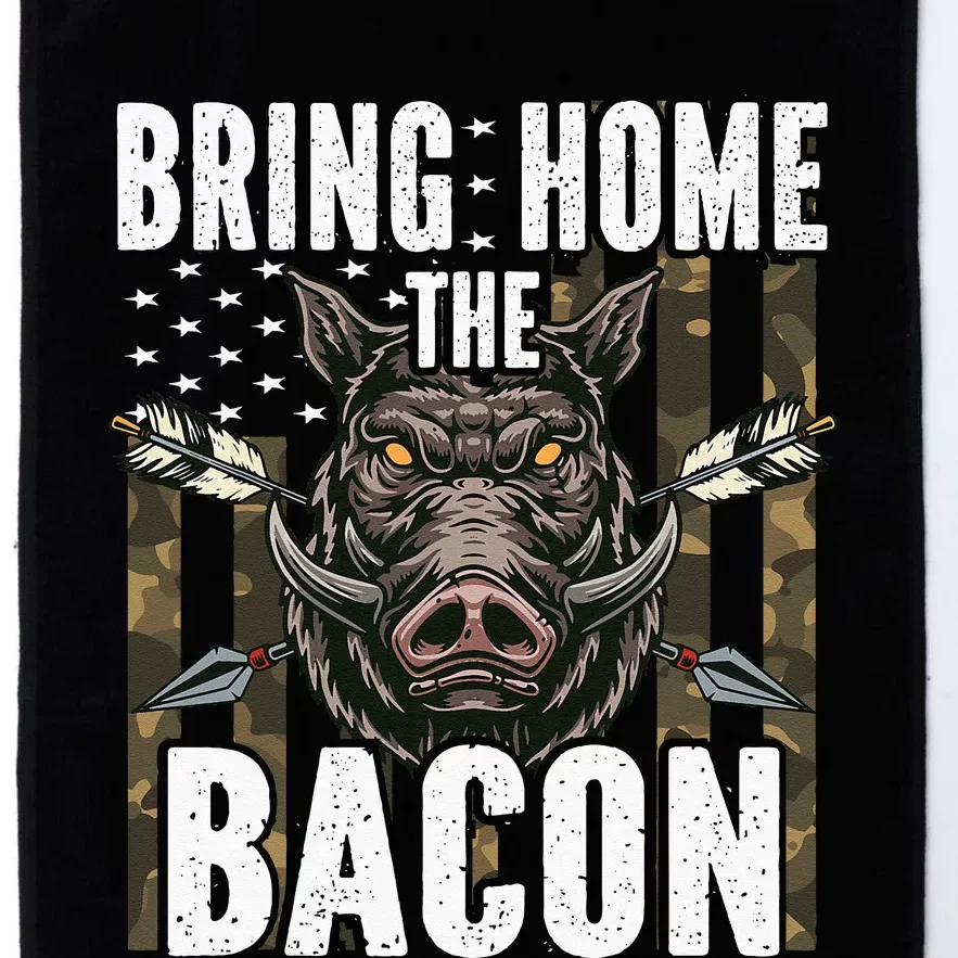 Bring Home The Bacon Hog Hunting Boar Wild Pig Hunter Platinum Collection Golf Towel