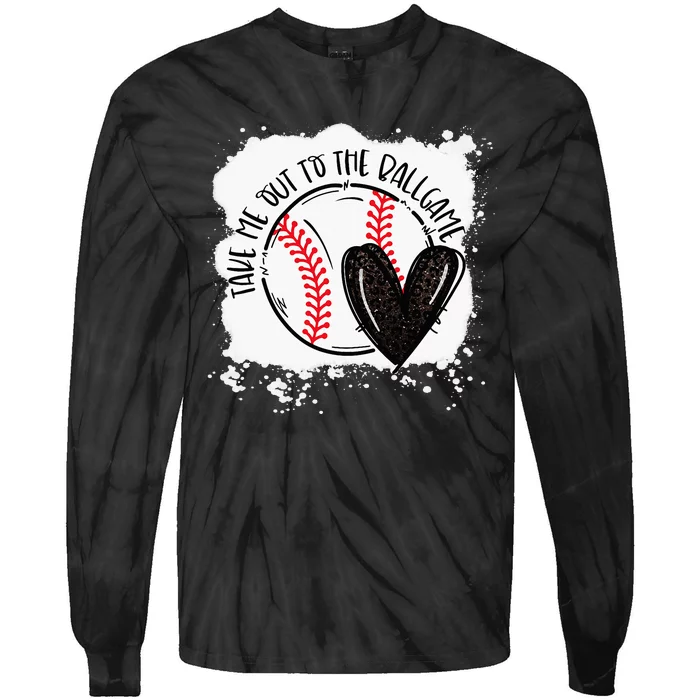 Ball Heart Take Me Out To Ball Game Ball Season Tie-Dye Long Sleeve Shirt