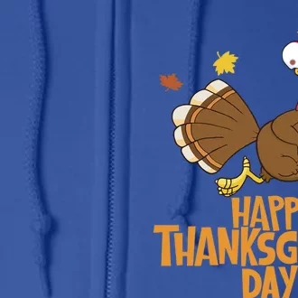 Best Happy Thanksgiving Day Funny Football Running Turkey Gift Full Zip Hoodie