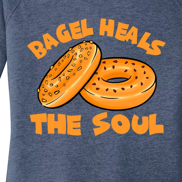 Bagel Heals The Soul Funny Baking Lovers Costume Funny Gift Women's Perfect Tri Tunic Long Sleeve Shirt