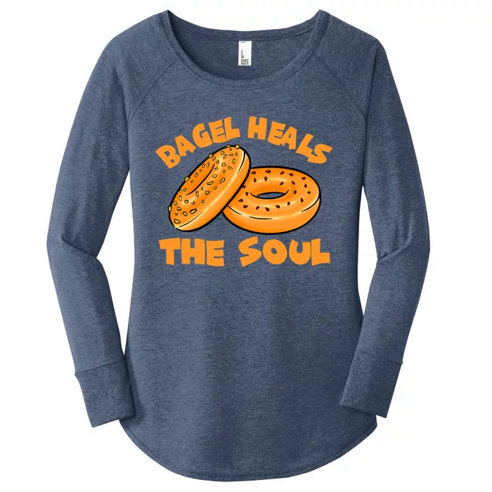 Bagel Heals The Soul Funny Baking Lovers Costume Funny Gift Women's Perfect Tri Tunic Long Sleeve Shirt