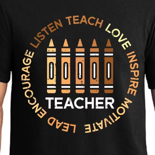 Black History Teacher Teach Love African American Women Pajama Set