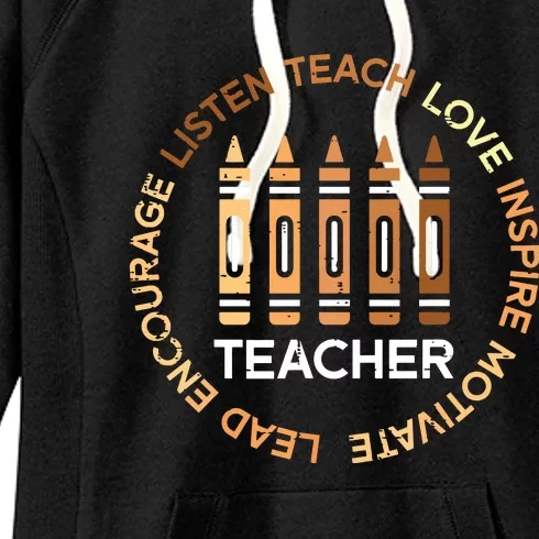 Black History Teacher Teach Love African American Women Women's Fleece Hoodie