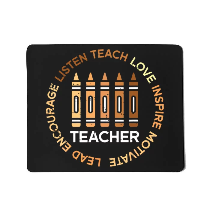 Black History Teacher Teach Love African American Women Mousepad