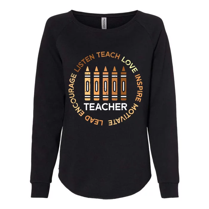 Black History Teacher Teach Love African American Women Womens California Wash Sweatshirt