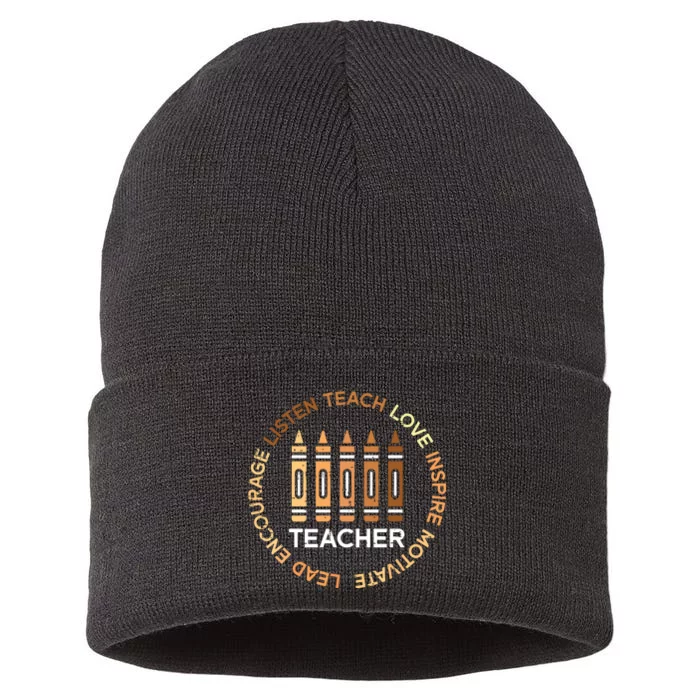 Black History Teacher Teach Love African American Women Sustainable Knit Beanie