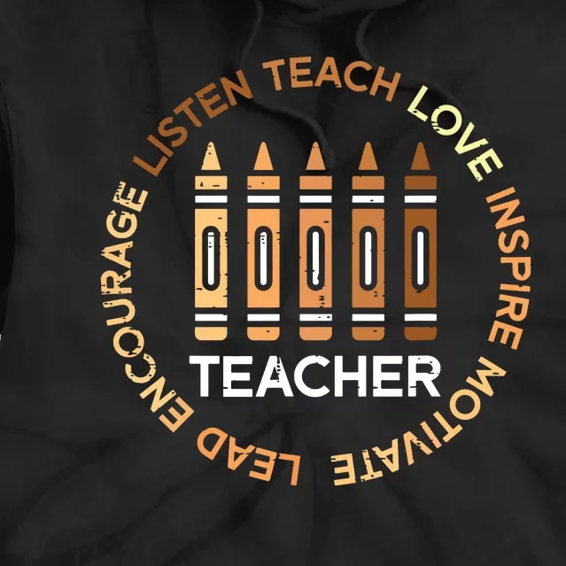 Black History Teacher Teach Love African American Women Tie Dye Hoodie